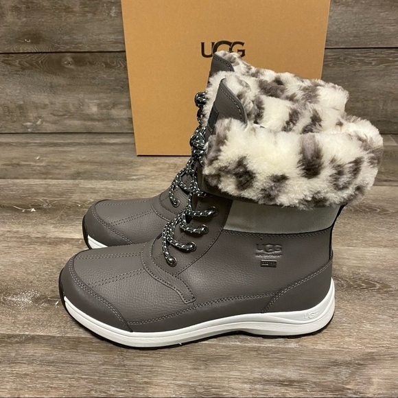UGG | Zaylee Leopard Snow Boots In Charcoal Grey Size 6 NEW In Box - Picture 5 of 10
